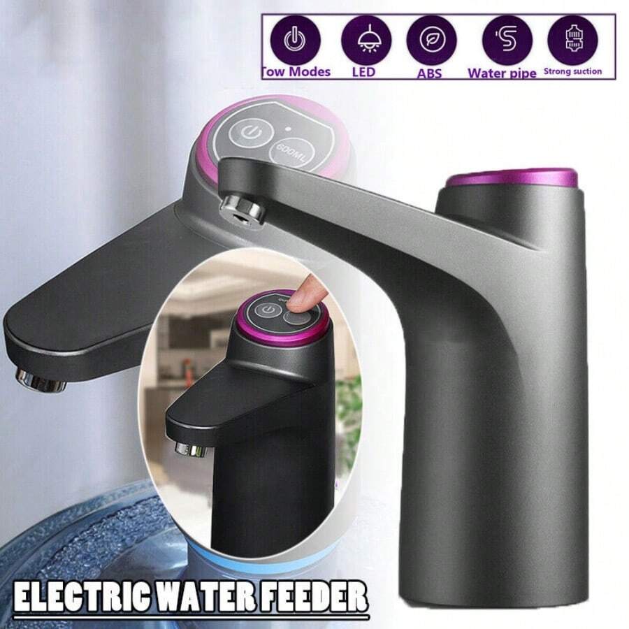 1pc USB- Electric Water Pump For 2/3/4/5 Gallon Bottles With LED Display - Portable Hands-Free Drinking System, Compatible With Large Water Jugs For Home, Camping, Office (USB Rechargeable Electric Water Pump)