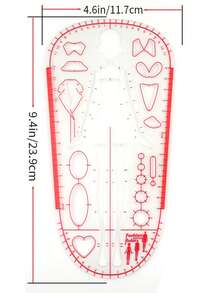 1pc Fashion Design Ruler, Body Template Ruler, Design Technique Tool - Clear - View 10