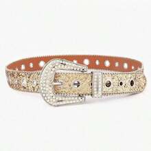 American Retro Belt Women's Rivet Brown Belt Jeans Niche Simple Versatile Waist Chain Suitable Women's Daily Outings And Dates Suitable As A Girlfriends And Wives - 風格 a - 查看 3
