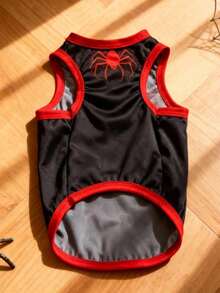 LUCKIE LABO Áo khoác không tay in hình mạng nhện tối giản, thoáng khí, chống bụi và bọ chét, thích hợp cho chó Chihuahua và các giống chó nhỏ, sử dụng trong nhà và ngoài trời. - màu đen - Xem 7