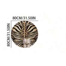 1 Peça Tapete Redondo Estampa de Onça, Capacho, Tapete Pequeno, Carpete, Decoração Doméstica, Tapete de Área, Tapete Externo, Tapete de Quarto, Carpete Lavável - Multicolorido - Visão 18