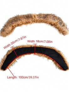 3pc  Fabric    Elegant    None    Fur Collar And Cuffs  Autumn And Winter - 摩卡棕 - 查看 6