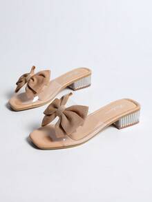 2026 Nuevos Sandalias de Tacón Alto para Mujer de Verano, Sandalias de Moda para Mujer, Mules Slip-On, Sandalias de Tacón Grueso para Mujer, Pantuflas de Vacaciones para Damas, Diapositivas Casuales Versátiles y de Moda para Mujer, Zapatos para Estudiantes Universitarias, Pantuflas con Lazo - Caqui - Ver 9