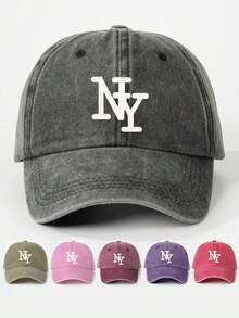 1 pieza Gorra de béisbol LA bordada, sombrero casual ajustable con protección solar para exteriores, adecuado para primavera/otoño, viajes, playa, unisex, estilo Y2K - gorra de beisbol - Ver 17