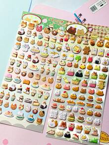 3D Embossed Crystal Stickers, Fruit Rabbit, Children's Handmade Educational DIY Decorative Materials Stickers, Spiral Notebook, Office & School Supplies - Multicolor - View 9
