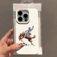 Funda para teléfono con diseño moderno de patrón de caballo en denim, bling, suave y resistente al desgaste, compatible con fundas de Apple para iPhone 17, 17 Pro, 17 Pro Max, 7/8/X/XS/XR/11/12/13/14/15/16 Plus Pro Max, funda protectora integral a prueba de golpes, regalo de vacaciones/regalo de cumpleaños para amigos - Blanco - Ver 8