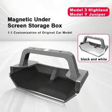 [ Tesla Organizer Box Pro ] Under Screen Storage Organizer Magnetic Center Console Organizer - Compatible With Tesla Model 3 Highland 2024-2026 & Model Y Juniper 2025-2026 Accessories  [Not Fit 2017-2023 Model 3 & 2021-2024 Model Y] - 黑色的 - 查看 4