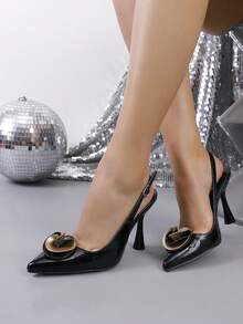 Women's Fashionable Sexy Pointed Toe High Heels - Black - View 6