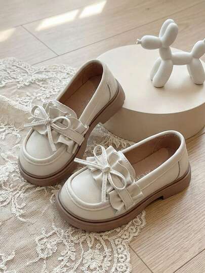 1 Pair Girls' Princess Shoes, Non-Slip Shallow Leather Shoes, Cute Soft Bottom Anti-Slip Toddler Baby Walking Shoes, Mary Jane Style, Suitable For Everyday Wear, Spring/Summer/Autumn