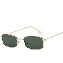 1PC New Style Personality Fashion Small Frame Square Fashion Glasses, Metal Unisex Fashion Candy Color Fashion Glasses - Gold Frame White Film - View 15