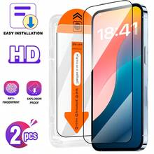 BOLLYMORE 2pcs High Definition Auto-Cleaning Screen Protector, Bubble-Free, High Clarity, Easy Installation, Compatible With IPhone 16e, 16 Pro Max, 16 Pro, 16 Plus, 16, 15 Pro Max, 14 Pro Max, 13 Mini, 12, 11, XS Max, XR Series Tempered Glass Screen Protector, Birthday, Gift For Family And Friends, Phone Screen Protector, Phone Accessories, Waterproof, Shockproof, Anti-Scratch, Anti-Fingerprint, Full Coverage - HD-2pcs - View 27
