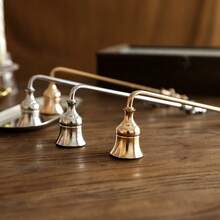 1pc European/French Romantic/Vintage Style Metal Candle Accessories, Long Handle Candle Snuffer Tool, Suitable For Candle Use In Bathroom, Dining Room, Bedroom - Valentine's Day/Festival Gift - Candle Holder, Decorative Candle Stand - Gold - View 9