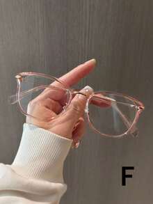 1 件女式 TR90 空心框架透明镜片眼镜，适合旅行、街头摄影、节日装扮、女友礼物 - 彩色 - 查看 9
