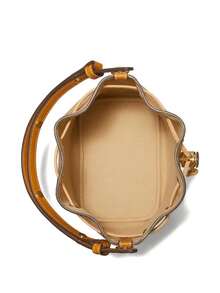 TORY BURCH - Women T Monogram Pebble Bucket Bag - 250 BISCOTTI - View 5