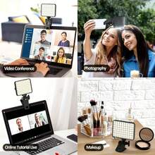 Luz LED magnética recargable para Selfie, luz regulable de 3 modos, 3000mAh, 120LED, Clip para teléfono/portátil/PC, maquillaje, vídeo, 1. - 120 LED - Ver 5