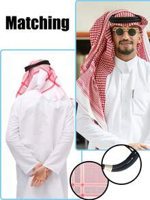 2 piezas Pañuelo de cabeza táctico estilo árabe para desierto con cordón, Pañuelo Shemagh árabe, Accesorio para vacaciones, viajes, festivales - 2 piezas - Ver 7