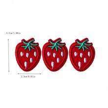 10pcs Red Strawberry Shaped Fabric Patch Stickers With Adhesive Back ROP7 - Màu đỏ - Xem 4