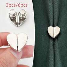 2/1 Pairs Heart-Shaped Magnetic Curtain Clips, Blackout Magnetic Curtain Hooks, Removable & Quick Installation Bathrooom Decor - Multicolor - View 1