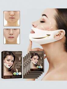 1 Pack V-Shaped Face Smooth Lifting Ear Patch, Face Care Moisturizing Glossy Ear-Hanging Tightening Double Chin Shaping Small V-Line - Multicolor - View 2