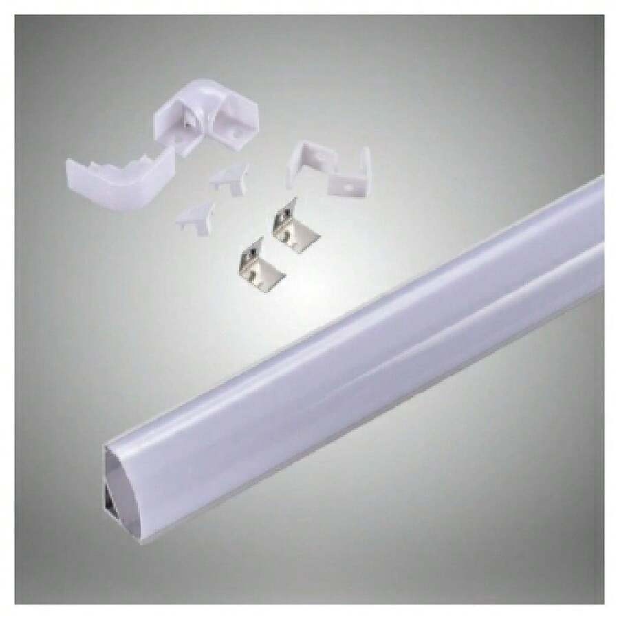 OISE ART STORE Profilo Alluminio 2 Mt Angolare Copertura Opaca Per Strip Led Strisce Al-04 - - Multicolore - Visualizzare 1