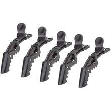 5pcs Professional Salon Hair Clips - Strong Grip Alligator Clips For Hair Straightening, Cutting, Coloring & Styling, Ideal For Salon, Home & DIY Use - 黑色 - 查看 2