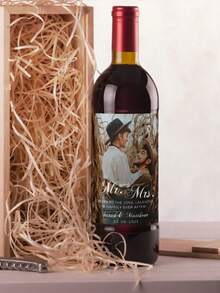 1件客製化紅酒瓶標籤，個性化照片與文字紅酒瓶標籤，客製化紅酒標籤，個性化婚禮紅酒標籤，烈酒禮物，婚禮、週年標籤，生日標籤，裝飾紅酒瓶，訂婚禮物，情侶訂婚禮物，新娘禮物，適用於婚禮、週年、畢業、父親節、海灘度假、聖誕節 - 彩色 - 查看 7