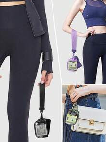 Women's Mini Zipper Wristlet Wallet, Transparent Dual Pocket Wrist Strap Coin Purse, Portable Key Chain Coin Pouch - Multicolor - View 5