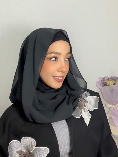 女士纯色拉法帽 - 一体式设计，方便快捷穿戴，简约休闲优雅经典百搭，雪纺衬里围巾和帽子一体成型，柔软雪纺面料围巾、帽子和配套雪纺头巾，二合一设计，轻松打造时尚出行造型