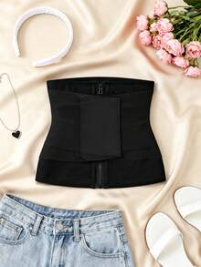 1 pieza/2 piezas Faja reductora con cremallera para mujer, con soporte efectivo para la espalda y control abdominal fuerte y transpirable - Multicolor - Ver 12