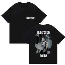 Camiseta gráfica del rapero BOOBA OUEST SIDE Tour 2026, camiseta de manga corta estilo retro hip hop para hombres, camiseta de algodón, ropa de calle - Negro - Ver 1