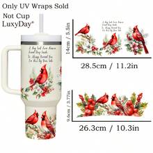 2张红雀UV DTF贴纸，自粘转印纸，适用于40盎司保温杯、杯子、瓶子、学习用品等，以及艺术工艺品、DIY美术用品。 - 彩色 - 查看 8