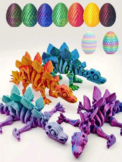 1pc 3D Flexible Joint Skeleton Dinosaur Statue, Triceratops Figurine, Suitable For Home/Office/Decor Fantasy Collection Gift, Home Decoration, Suitable For Holiday, Birthday Gift