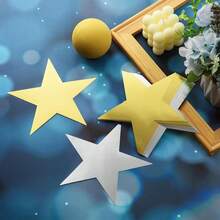 120 Pieces Stars Cutouts Gold Silver Double Printed Star Cutout Aluminum Foil Paper Star Confetti Cutouts 6 Inch Large Glitter Stars Decors For Bulletin Board Classroom Christmas Wedding Party Supply - 金色 - 查看 5