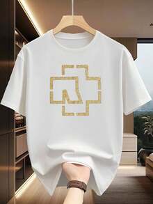 Camiseta Casual de Talla Grande con Textura, Absorbe Humedad, Estilo Hip-Hop, Secado Rápido, Cómoda y Moderna - [Blanco] - Ver 6