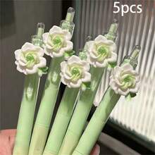 1/5pcs Latest Creative Design Cute Jasmine Flower Series Fashion Neutral Pen Suitable For Multiple Scenarios Such As Office And Learning Records Personalized Neutral Pen - Sets - View 9