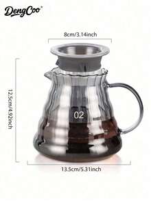 一套手冲咖啡套装，包括玻璃咖啡壶和滤杯、带木架的玻璃咖啡滴滤器、慢煮咖啡套装，适合家庭和办公室使用，可作为礼物。 - Smoke Gray - 查看 11