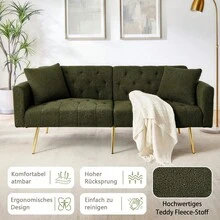Sofa Bed Mattress - Green + Teddy - View 8
