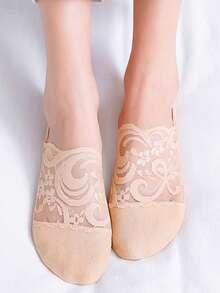 Socks Women's Lace Flower Summer Thin Breathable No-Show Ankle Short Low Cut Invisible Boat Socks - Multicolor - View 5