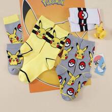 2 双柔软透气吸湿中筒袜，黄粉可爱卡通图案，加固袜头和袜跟，经久耐穿，男女通用，四季皆宜，适合学校和户外活动，夏季冬季皆可穿着。帕特里克，送礼佳品 - 彩色 - 查看 3