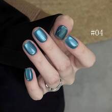 10毫升/瓶 孔雀石猫眼凝胶指甲油 - 湖绿色玻璃珠猫眼 - 2026新款高端深绿色猫眼凝胶指甲油美白迷你套装，适用于美甲沙龙DIY居家法式美甲，复活节情人节 - 彩色 - 查看 8