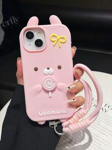 挂件卡通可爱旋转棒棒糖兔子手机壳，兼容 17、Apple 16，也适用于 14/15 Pro Max 手机壳 13 - 彩色 - 查看 4
