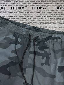 Hidkat Celana Kargo Kamuflase Tipis Ringan Pria, Desain Saku Besar, Pinggang Elastis dengan Tali Serut, Celana Jogger Bernapas untuk Aktivitas Luar Ruangan Kasual, Musim Semi/Musim Gugur - Grey - View 5