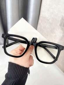 女士圆脸眼镜，大框，简约纤薄平框 - 彩色 - 查看 7