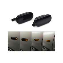 2 luces LED intermitentes laterales dinámicas secuenciales para Volks-wagen VW Bora Golf 3 4 Passat 3BG Polo SB6, luces de señalización LED para guardabarros - A - Ver 7