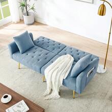 Sofa Bed Mattress - Blue + Teddy - View 6
