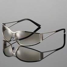 Y2K复古未来主义眼镜，男女通用，独特镂空奢华镜框，显瘦日常通勤必备 - 彩色 - 查看 13