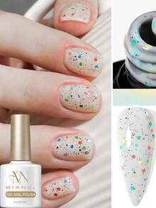 MIANEL 10ml 冬季美甲果冻凝胶指甲油 2026 新款香氛蛋壳闪粉指甲油 绿色美甲 白色美甲 新年美甲 美甲用品 情人节美甲 女孩独特礼物 - 彩色 - 查看 2
