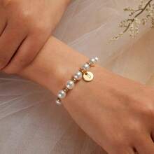 Flower Girl Pearl Bracelet With Box,Flower Girl Thank You Gift,Pearl Flower Girl Bracelet,Flower Girl Jewelry,Little Girl Name Bracelet - Gold - View 8