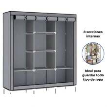 Perchero DE PIE 2 NIVEL para Ropa, Organizador de Metal para Ropa, Rack Ropa Perchero De Piso Organizador Closet, Para Colgar Sombreros zapatos Cajas de Almacenamiento BolsosCloset Ropero Rack Armable Guardaropa Recamara Organización Color Gris Claro - Multicolor - Ver 4