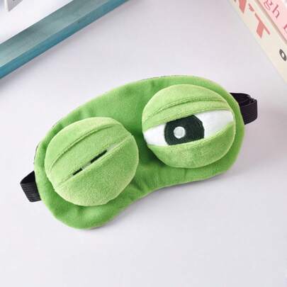 1pc Cartoon Sleep Eye Mask, Plush Cute Sleeping Eye Cover For Teens, Relieve Eye Fatigue, Funny Adorable Eye Mask